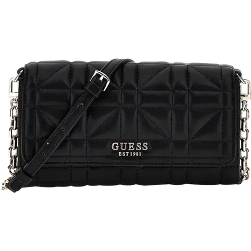 Schwarze Schultertasche Elegant Modisch Stilvoll , Damen, Größe: ONE Size - Guess - Modalova