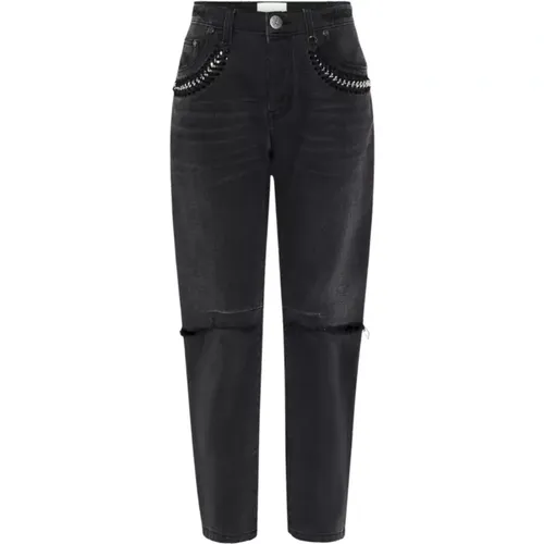 Boyfriend Jeans Dunkelgrau Straight Leg , Damen, Größe: W23 - One Teaspoon - Modalova