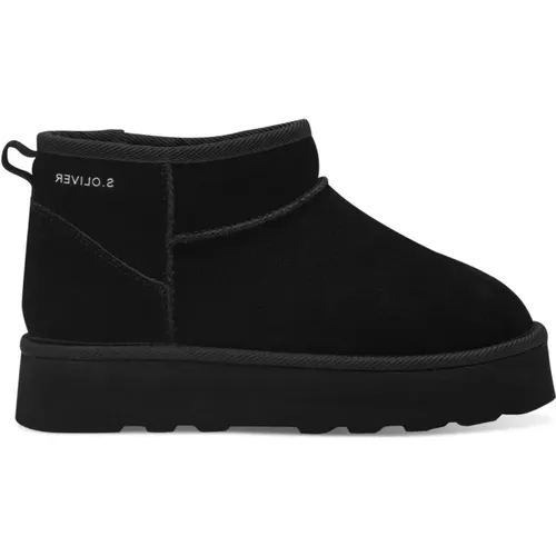 Schwarze Geschlossene Booties Stiefeletten Damen , Damen, Größe: 36 EU - s.Oliver - Modalova