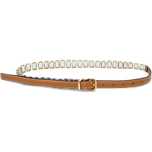 Crystal Belt with Metal Buckle , female, Sizes: 75 CM - Ermanno Scervino - Modalova