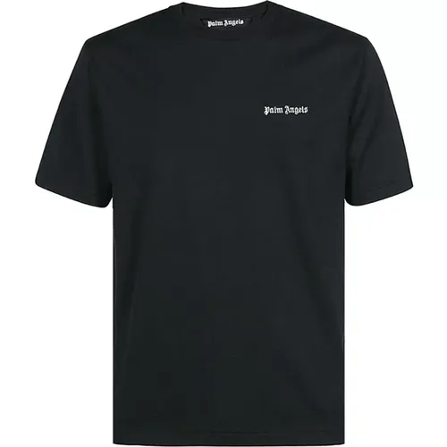 Schwarzes Crew-neck T-Shirt , Herren, Größe: M - Palm Angels - Modalova