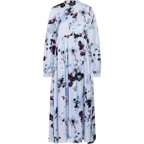 Feminines Floretbblaras Kleid Hellblau Aop , Damen, Größe: XS - Bruuns Bazaar - Modalova