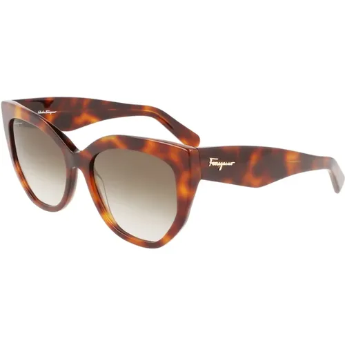 Gradient Havana Sunglasses Sf1061S , unisex, Sizes: 56 MM - Salvatore Ferragamo - Modalova