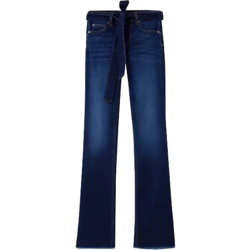 Flare Cut Raw Denim Jeans mit Fransensaum - Liu Jo - Modalova