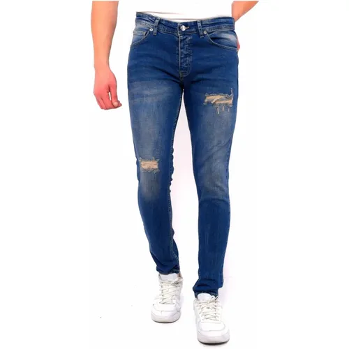 Slim Fit Zerrissene Jeans für Herren mit Stretch - True Rise - Modalova