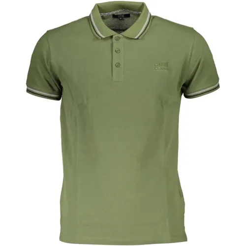 Grünes Baumwoll-Poloshirt mit Stickerei , Herren, Größe: 2XL - Cavalli Class - Modalova