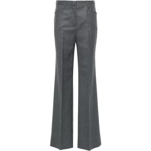 Grey Wool Tailored Trousers Flared Hem , female, Sizes: S - Tom Ford - Modalova