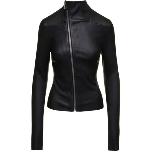 Leather Gary Jacket - Women`s Fashion , female, Sizes: M - Rick Owens - Modalova