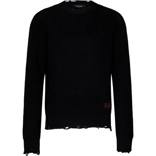 Crew Neck Wool Sweater , male, Sizes: S, L, M - Dsquared2 - Modalova