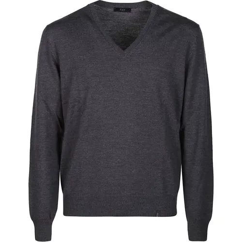 V-neck Knitwear , male, Sizes: 3XL - Fay - Modalova