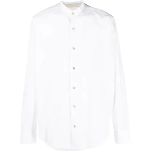 Elegantes Weißes Koreanisches Langarmshirt , Herren, Größe: L - Eleventy - Modalova