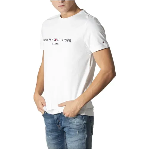 Herren Weißes Print T-Shirt , Herren, Größe: 2XL - Tommy Jeans - Modalova