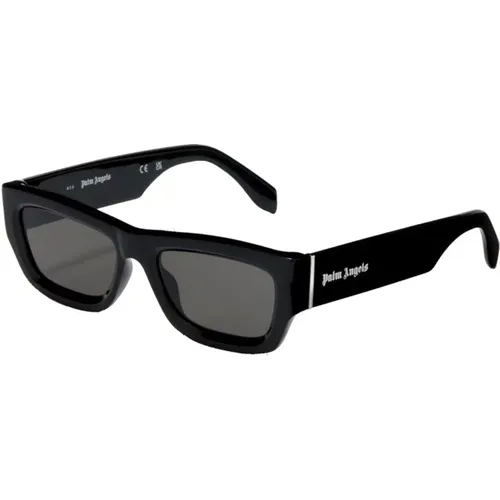 Square Sunglasses with White Logo , unisex, Sizes: 53 MM - Palm Angels - Modalova