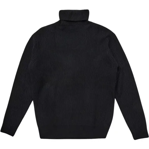 Gerippter Rollkragen-Strickpullover Schwarz - Les Deux - Modalova