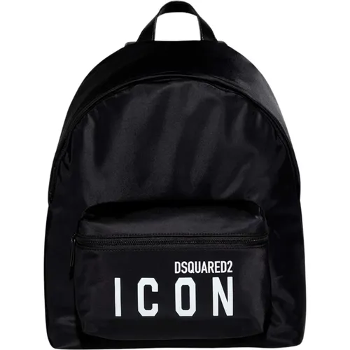 Nylon Backpack with Adjustable Straps and Leather Handle , male, Sizes: ONE SIZE - Dsquared2 - Modalova