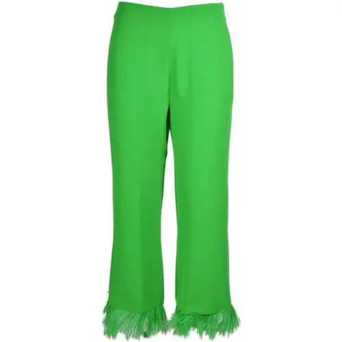 Ankle Pants with Ostrich Feather Detail , female, Sizes: S - Jucca - Modalova