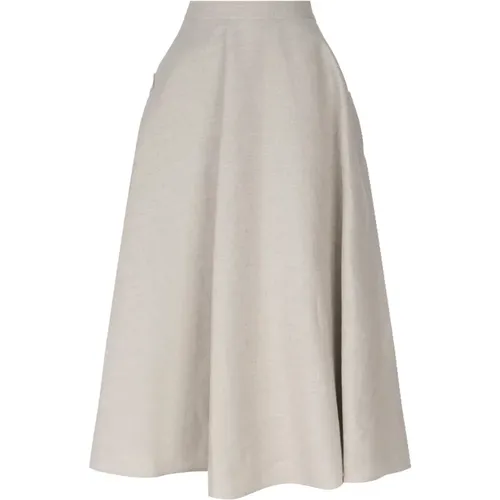 Linen Canvas Midi Skirt , female, Sizes: S - Valentino Garavani - Modalova