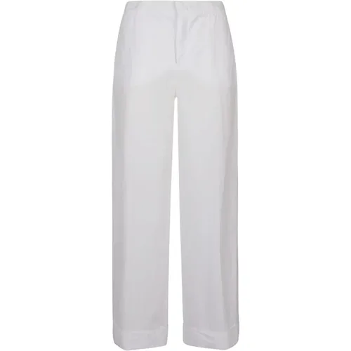 Cotton Elastane Trousers , female, Sizes: S, M - Malo - Modalova