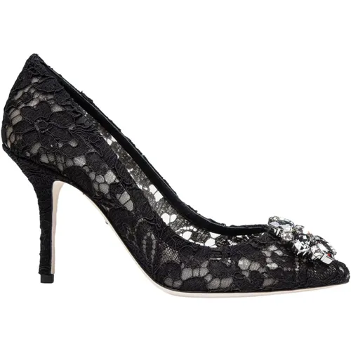 Lace Pumps Elegant Heels , female, Sizes: 7 UK, 4 UK, 5 UK, 3 UK, 8 UK, 6 UK - Dolce & Gabbana - Modalova