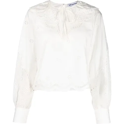 Daisy cotton anglaise shirt , female, Sizes: S, L, M - Self Portrait - Modalova