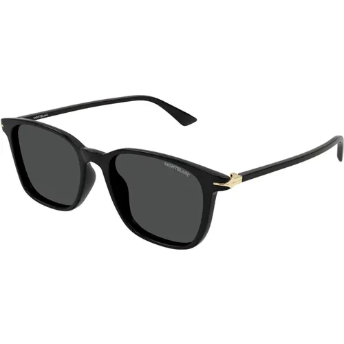 Stilvolle Sonnenbrille schwarze Farbe , Herren, Größe: 52 MM - Montblanc - Modalova