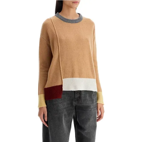 Cashmere Boxy Pullover with Contrast Edges , female, Sizes: XS - Marni - Modalova