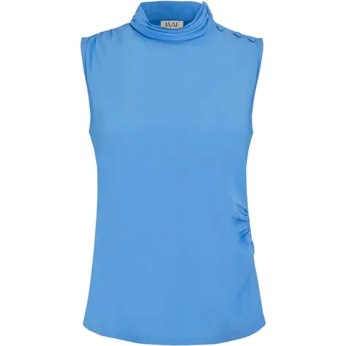 Himmelblaue Seidenärmellose Top , Damen, Größe: XS - JAAF - Modalova