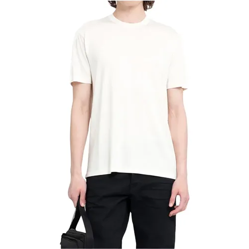 Ecru Lyocell Cotton Crew T-Shirt , male, Sizes: M, XL, 2XL, S, L - Tom Ford - Modalova