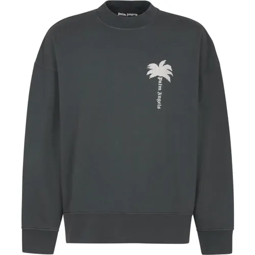 Sweater GD Crew Dark Grey , male, Sizes: S, L, XL, M - Palm Angels - Modalova