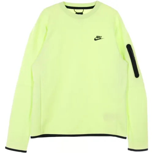 Tech Fleece Crewneck Sweatshirt Lime/Black - Nike - Modalova