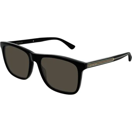 Stylische Sonnenbrille Gg0381Sn 007 57 , Herren, Größe: 57 MM - Gucci - Modalova