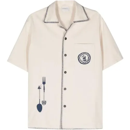 Ecru Cotton Shirt , male, Sizes: M, S - Drole de Monsieur - Modalova