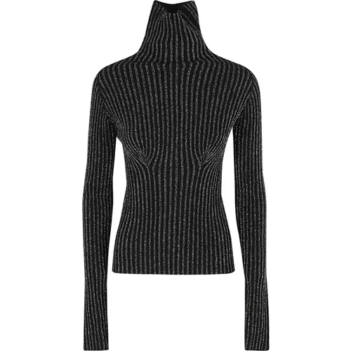 Glitzer Rollkragenpullover , Damen, Größe: S - DES PHEMMES - Modalova