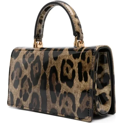 Leopard-print Crossbody Tasche, Braun - Dolce & Gabbana - Modalova