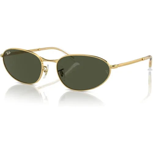 Classic Unisex Sunglasses with Green Lenses , unisex, Sizes: 56 MM - Ray-Ban - Modalova