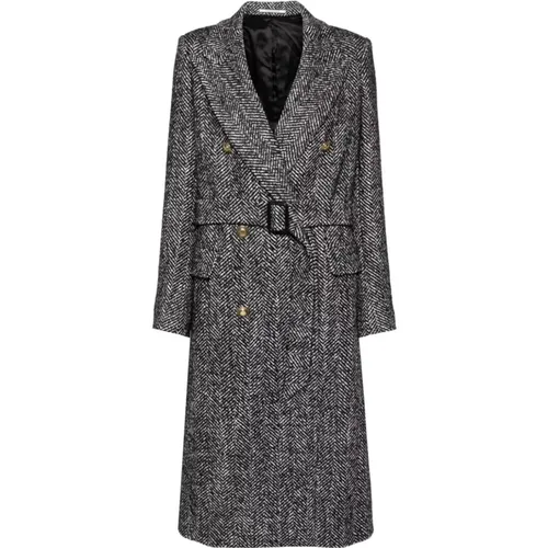 Herringbone Wool Blend Coat , female, Sizes: S - Tagliatore - Modalova