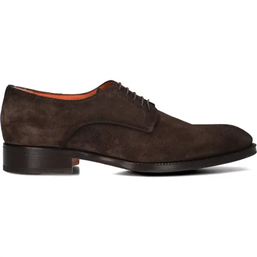 Braune Wildleder Schnürschuhe Carter 18353 , Herren, Größe: 40 EU - Santoni - Modalova