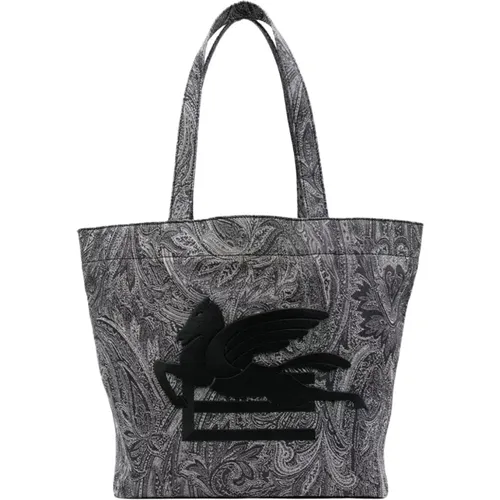 Soft Trotter Denim Paisley Shopping Bag , unisex, Sizes: ONE SIZE - ETRO - Modalova