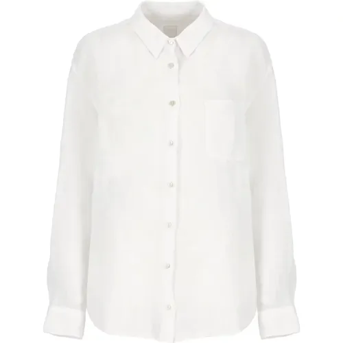 Linen Shirt with Collar , female, Sizes: M - 120% lino - Modalova