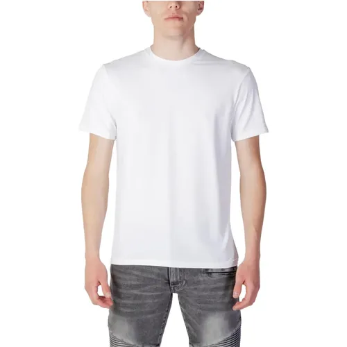 Plain Short-Sleeve Round Neck T-shirt , male, Sizes: XL, 2XL - Suns - Modalova