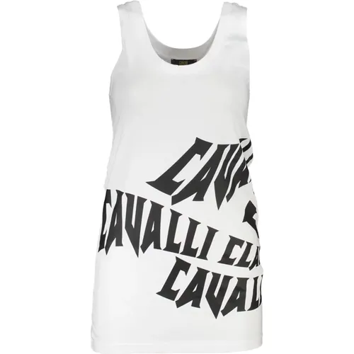 Damen Tank Top Weiß Rundhals , Damen, Größe: S - Cavalli Class - Modalova