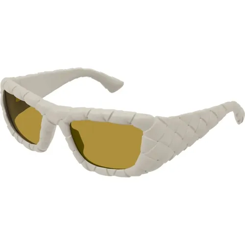 Rectangular Sunglasses with Woven Pattern , female, Sizes: 56 MM - Bottega Veneta - Modalova