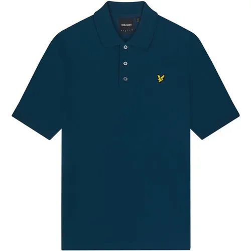 Einfaches Poloshirt in Blau,Herren Polo T-Shirt,Einfaches Poloshirt,Einfarbige Polo Shirts - Lyle & Scott - Modalova