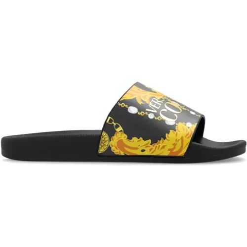 Slides mit Logo , Damen, Größe: 40 EU - Versace Jeans Couture - Modalova