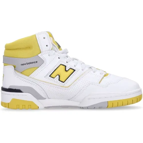 Weiße Leder High Top Basketballschuh , Herren, Größe: 40 1/2 EU - New Balance - Modalova