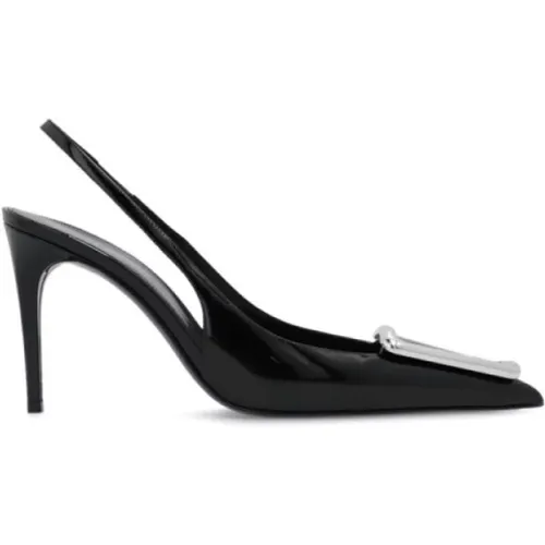 Schwarze Avenue Lackleder Pumps , Damen, Größe: 38 1/2 EU - Saint Laurent - Modalova