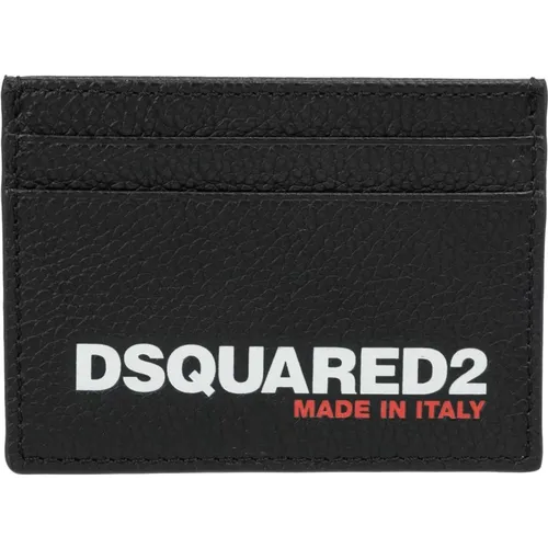 Patterned Credit Card Holder , male, Sizes: ONE SIZE - Dsquared2 - Modalova