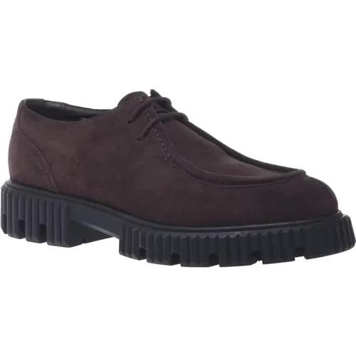 Lace-ups in dark suede , male, Sizes: 12 UK, 9 UK, 10 UK, 8 UK, 6 UK, 7 UK - Baldinini - Modalova