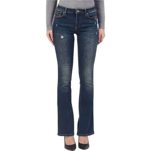 Slim Fit Denim Jeans Dunkle Waschung , Damen, Größe: W33 - Armani Exchange - Modalova