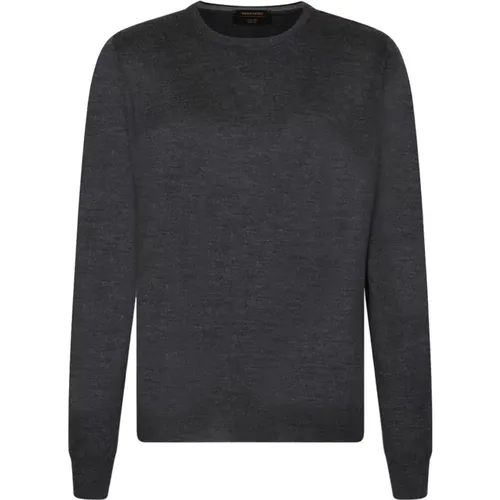 Dark Grey Crew Neck Wool Sweater , male, Sizes: 2XL, 3XL, XL, L - Gran Sasso - Modalova